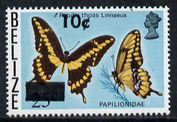 Belize 1980 Butterfly 10c on 25c unmounted mint, SG 560*, stamps on butterflies