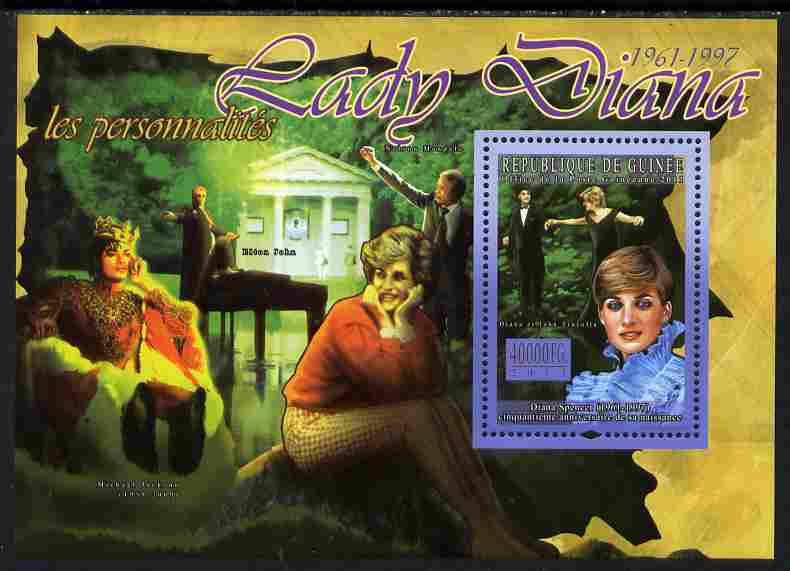 Guinea - Conakry 2011 50th Birth Anniversary of Princess Diana #4 perf s/sheet unmounted mint Michel BL 1906, stamps on , stamps on  stamps on personalities, stamps on  stamps on royalty, stamps on  stamps on diana, stamps on  stamps on women, stamps on  stamps on pops, stamps on  stamps on mandela