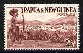 Papua New Guinea 1952-58 Shepherd with Sheep 2s6d unmounted mint SG 13, stamps on sheep, stamps on ovine