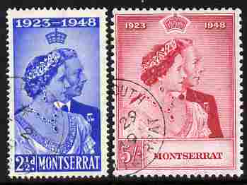 Montserrat 1949 KG6 Royal Silver Wedding perf set of 2 fine cds used, SG 115-6, stamps on royalty, stamps on silver wedding, stamps on  kg6 , stamps on 