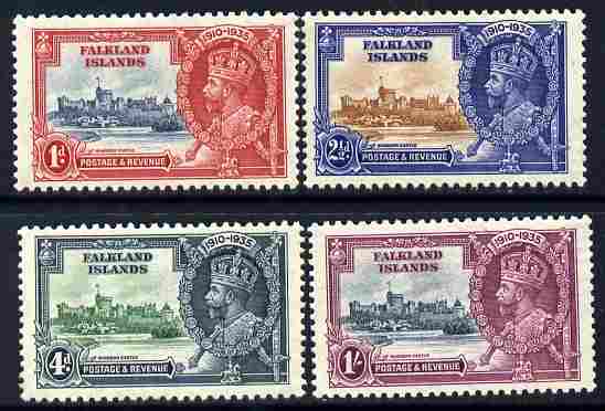 Falkland Islands 1935 KG5 Silver Jubilee set of 4 mounted mint SG 139-42, stamps on castles, stamps on silver jubilee, stamps on  kg5 , stamps on 