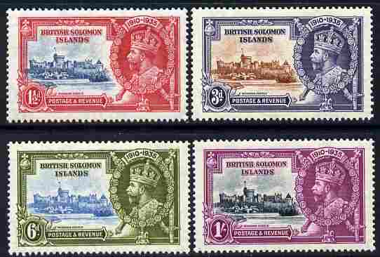 Solomon Islands 1935 KG5 Silver Jubilee set of 4 mounted mint SG 53-56, stamps on castles, stamps on silver jubilee, stamps on  kg5 , stamps on 