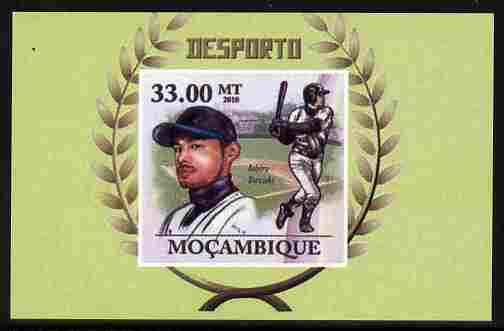 Mozambique 2011 Ichiro Suzuki (baseball) imperf souvenir sheet unmounted mint. Note this item is privately produced and is offered purely on its thematic appeal, stamps on sport, stamps on baseball