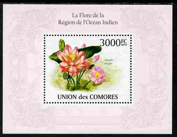 Comoro Islands 2010 Flowers from the Indian Ocean Region perf s/sheet unmounted mint, Michel BL 567, stamps on flowers