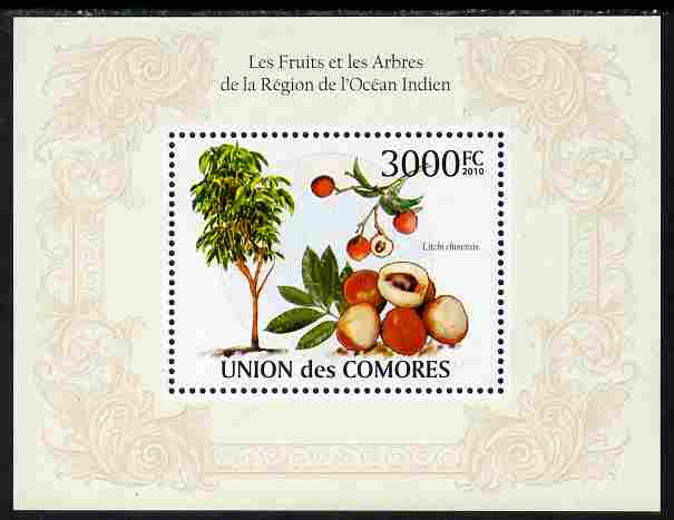 Comoro Islands 2010 Fruits & Trees from the Indian Ocean Region perf s/sheet unmounted mint, Michel BL 568, stamps on , stamps on  stamps on trees, stamps on  stamps on fruit, stamps on  stamps on 