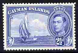 Cayman Islands 1938-48 KG6 Rembro (Schooner) 2.5d blue unmounted mint SG 120, stamps on , stamps on  stamps on ships, stamps on  stamps on sailing, stamps on  stamps on  kg6 , stamps on  stamps on 
