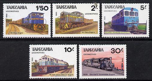Tanzania 1985 Railways (2nd Series) set of 5 unmounted mint SG 445-9, stamps on railways
