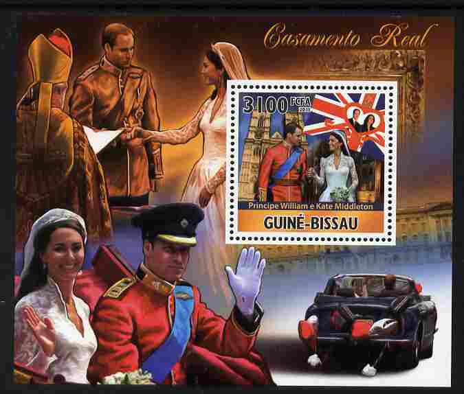 Guinea - Bissau 2011 Royal Wedding - William & Kate #1 perf s/sheet unmounted mint, stamps on royalty, stamps on royal wedding, stamps on william, stamps on kate