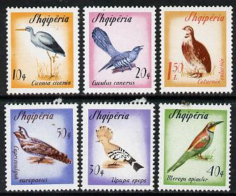 Albania 1965 Migratory Birds set of 6 unmounted mint, SG 933-38*, stamps on birds       stork    cuckoo    hoopoe     bee-eater    nightjar    quail