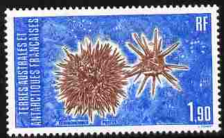 French Southern & Antarctic Territories 1986 Echinoderms 1f90 unmounted mint SG 211, stamps on , stamps on  stamps on polar, stamps on  stamps on marine life