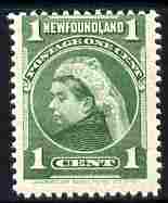 Newfoundland 1897-1918 Queen Victoria 1c yellow-green unmounted mint SG 85a, stamps on , stamps on  stamps on royalty, stamps on  stamps on  