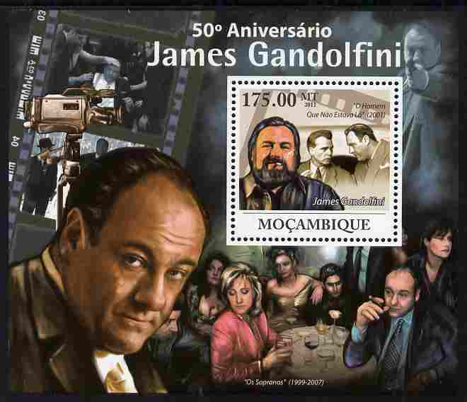 Mozambique 2011 50th Birth Anniversary of James Gandolfini perf s/sheet unmounted mint, stamps on personalities, stamps on films, stamps on cinema, stamps on movies, stamps on  tv , stamps on mafia
