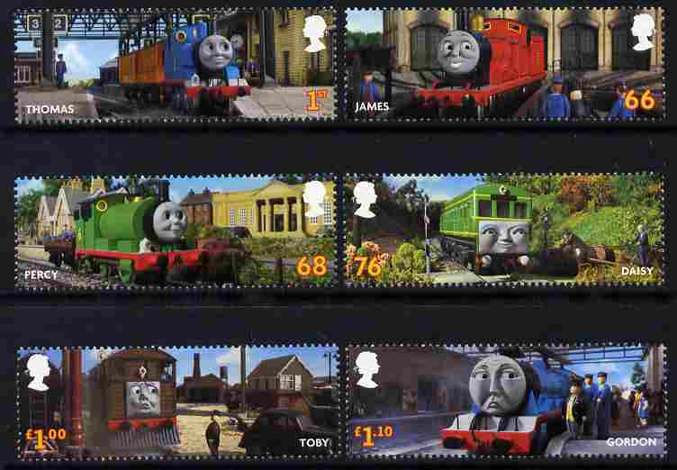 Great Britain 2011 Thomas the Tank Engine perf set of 6 unmounted mint , stamps on railways, stamps on toys, stamps on children