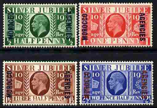 Morocco Agencies - British Currency 1935 KG5 Silver Jubilee set of 4 mounted mint SG 62-65, stamps on . kg5 , stamps on silver jubilee