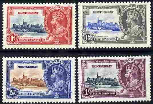 Montserrat 1935 KG5 Silver Jubilee set set of 4 mounted mint, SG 94-7, stamps on . kg5 , stamps on silver jubilee, stamps on castles