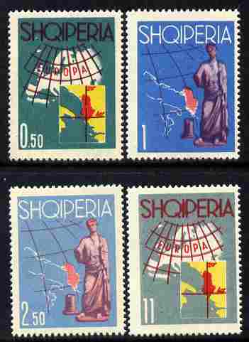 Albania 1962 Tourist Publicity (Europa) perf set of 4 unmounted mint SG 716-719, stamps on maps, stamps on europa, stamps on statues