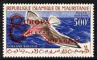 Mauritania 1962 Europa Steel & Coal Community overprint on 500f Slender-billed Gull unmounted mint (unissued), stamps on birds, stamps on mining, stamps on steel, stamps on coal, stamps on europa