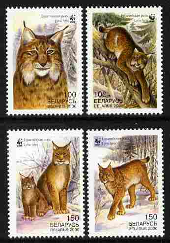 Belarus 2000 WWF - The Lynx perf set of 4 unmounted mint  SG 406-9, stamps on animals, stamps on  wwf , stamps on lynx