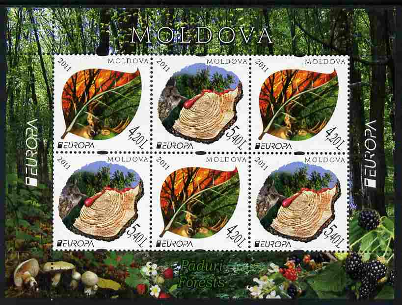 Moldova 2011 Europa - Forests perf m/sheet unmounted mint , stamps on europa, stamps on trees
