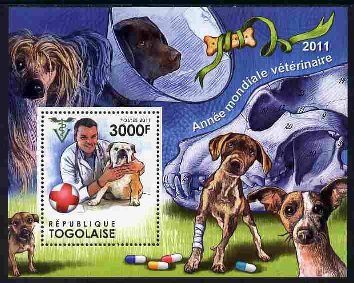 Togo 2011 World Veterinary Year perf m/sheet unmounted mint, stamps on animals, stamps on vets, stamps on dogs