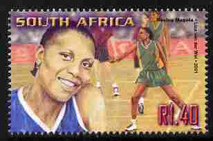 South Africa 2001 Sporting Heroes - Rosina Magola (netball) 1r40 unmounted mint SG 1252, stamps on personalities, stamps on sport, stamps on athletics, stamps on high jump