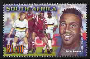 South Africa 2001 Sporting Heroes - Lucas Radebe (football) 1r40 unmounted mint SG 1249, stamps on personalities, stamps on sport, stamps on football