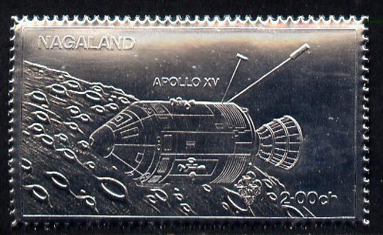 Nagaland 1972 Apollo 15 2ch value embossed in silver foil (perf) unmounted mint, stamps on space