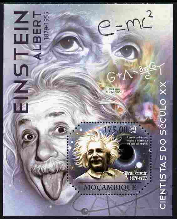 Mozambique 2011 Albert Einstein perf m/sheet unmounted mint, stamps on personalities, stamps on einstein, stamps on science, stamps on physics, stamps on nobel, stamps on maths, stamps on space, stamps on judaica, stamps on atomics, stamps on mathematics, stamps on judaism