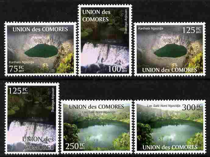 Comoro Islands 2011 Tourism perf set of 6 values unmounted mint , stamps on tourism