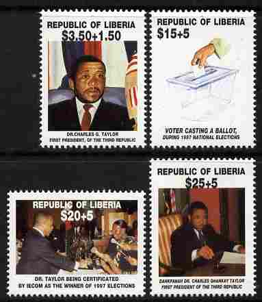 Liberia 1997 Elections perf set of 4 unmounted mint, stamps on , stamps on  stamps on constitutions