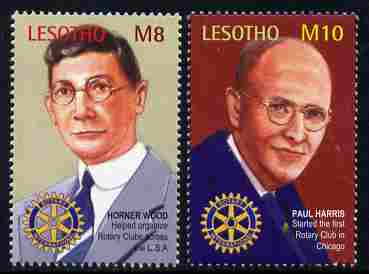 Lesotho 2002 25th Anniversary of Rotary International perf set of 2 unmounted mint SG 1890-91, stamps on rotary