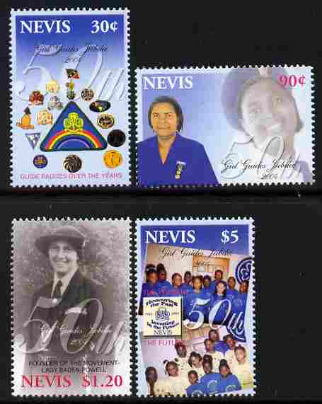 Nevis 2004 50th Anniversary of Nevis Girl Guides perf set of 4 unmounted mint SG 1832-35, stamps on scouts, stamps on guides