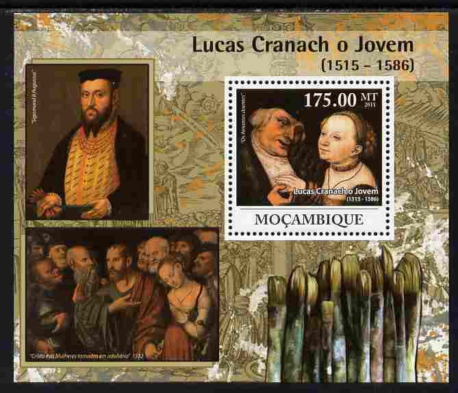 Mozambique 2011 Lucas Cranach the Younger perf s/sheet unmounted mint Michel BL 435, stamps on personalities, stamps on arts, stamps on cranach