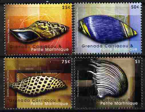 Grenada - Grenadines 2009 Seashells perf set of 4 unmounted mint SG 3984-87, stamps on shells, stamps on marine life