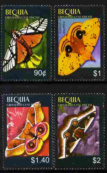 St Vincent - Bequia 2010 Butterflies perf set of 3 unmounted mint , stamps on butterflies