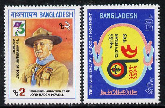 Bangladesh 1982 75th Anniversary of Scouting set of 2 unmounted mint, SG 185-86, stamps on scouts, stamps on knots