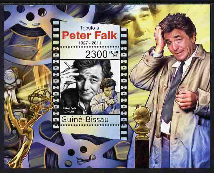 Guinea - Bissau 2011 Tribute to Peter Falk (actor) perf s/sheet unmounted mint , stamps on personalities, stamps on films, stamps on movies, stamps on  tv , stamps on 