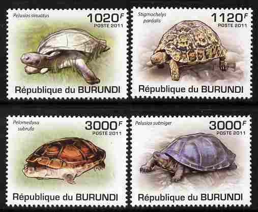 Burundi 2011 Turtles perf set of 4 values unmounted mint , stamps on animals, stamps on reptiles, stamps on turtles
