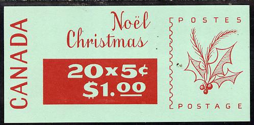 Canada 1968 Christmas $1.00 booklet (Phosphor) SB 65a, stamps on christmas
