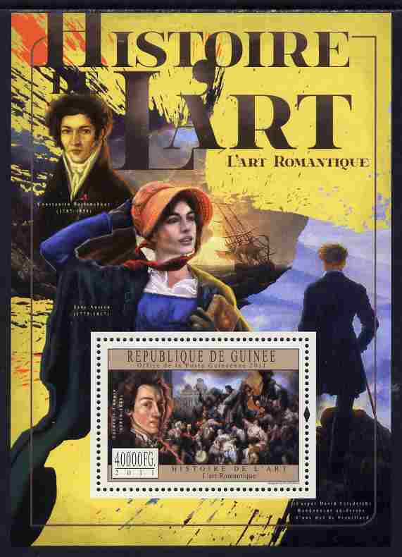 Guinea - Conakry 2011 History of Art - Romantic Art perf s/sheet unmounted mint, stamps on arts, stamps on chopin