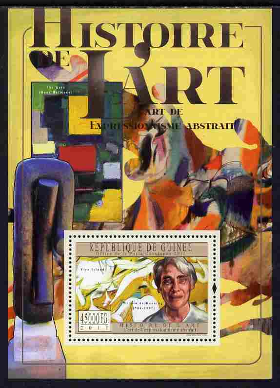 Guinea - Conakry 2011 History of Art - Abstract Art perf s/sheet unmounted mint, stamps on arts, stamps on kooning