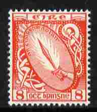 Ireland 1940-68 definitive 8d scarlet Single 'E' watermark unmounted mint SG 119c, stamps on 