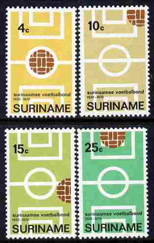 Surinam 1970 Football Association set of 4 unmounted mint, SG 679-82, stamps on football