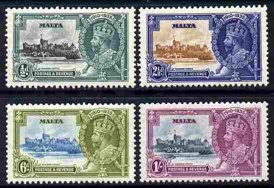 Malta 1935 KG5 Silver Jubilee set of 4 mounted mint, SG 21-13, stamps on , stamps on  stamps on castles, stamps on  stamps on  kg5 , stamps on  stamps on royalty, stamps on  stamps on silver jubilee, stamps on  stamps on 
