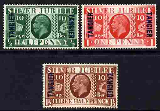 Morocco Agencies - Tangier 1935 KG5 Silver Jubilee set of 3 mounted mint, SG 238-40, stamps on , stamps on  kg5 , stamps on royalty, stamps on silver jubilee, stamps on 