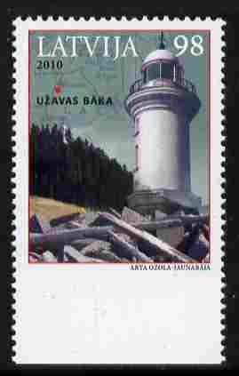 Latvia 2010 Lighthouse 98s value unmounted mint , stamps on lighthouses