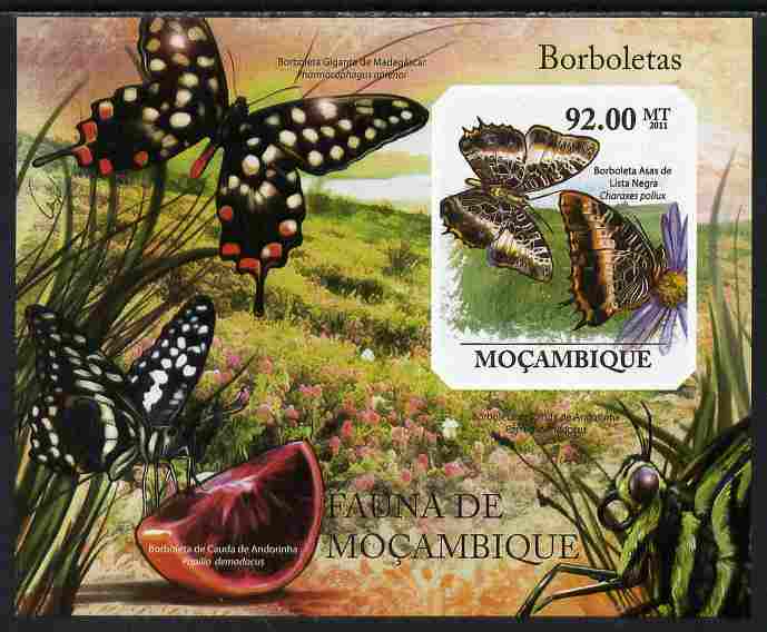 Mozambique 2011 Butterflies #6 imperf m/sheet unmounted mint. Note this item is privately produced and is offered purely on its thematic appeal , stamps on butterflies