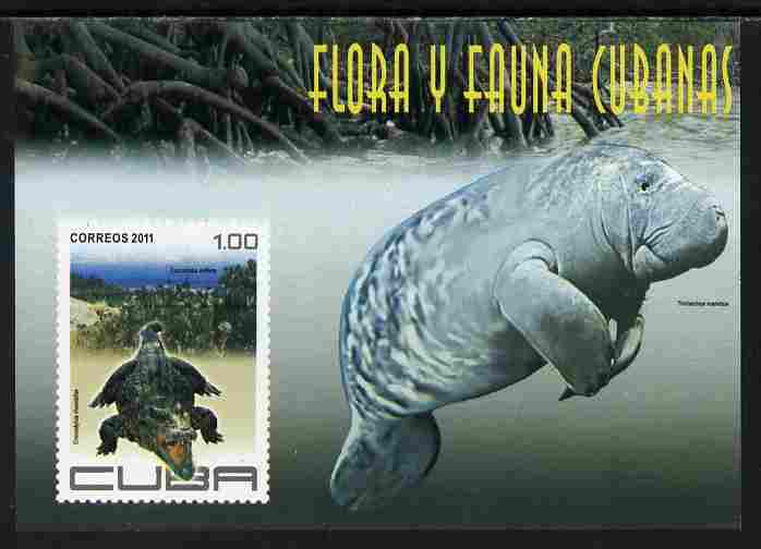 Cuba 2011 Animals #1 perf m/sheet unmounted mint , stamps on animals, stamps on crocodiles, stamps on manatee
