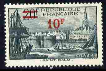 France 1940-41 19f on 20f St Malo unmounted mint , stamps on , stamps on  stamps on ports, stamps on  stamps on harbours, stamps on  stamps on ships