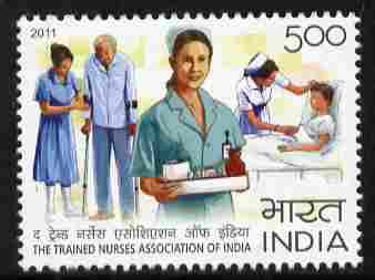 India 2011 Nurses Association 5r unmounted mint , stamps on medical, stamps on nurses, stamps on nursing